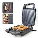 FUMATO 2 in 1 Sandwich Maker Electric 4 Slice with Grill and Waffle Attachement | Non Stick Detachable Waffle Maker & Toaster Sandwich Maker Electric | 1 Year Manufacturer Warranty