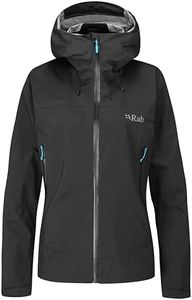 Rab Women's Downpour Plus 2.0 Waterproof Breathable Jacket for Hiking, Trekking, & Climbing - Black - 12