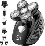 Head Shavers for Men, Men's Electric Bald Razor, Orvina 5 in 1 Bald Head Shavers for Men, Waterproof Electric Shaver with LED Display for Men's Face, Nose, Hair, Sideburn Trimmer