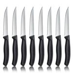 hunnycook Steak Knives Set of 8, Ultra-Sharp Stainless Steel Steak Knives with Ergonomic Handles, Kitchen Steak Knife Set, Dishwasher Safe Steak Knives