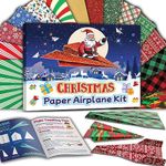 Paper Airplane Kit, Christmas Stocking Stuffers for Kids, Toys for Ages 8-13 Instruction Book, 60 Holiday Sheets, Christmas Gift Box, Stocking Stuffers Ideas for Boys 8-12 Christmas Crafts 2024