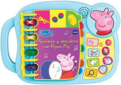 VTech - Aprendo y Descubro con Peppa Pig, Libro infantil interactivo para niños +2 años, Versión ESP