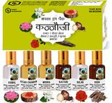 Parag Fragrances Natural & Premium Liquid Attar Gift Pack For Unisex (Kannauji 6 In 1) - Multiple