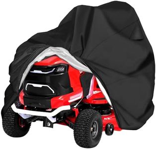 Riding Lawn Mower Cover, Universal Fits Decks up to 54", 600D Heavy Duty Waterproof Lawn Tractor Cover, Outdoor Protection Against UV, Dust, Wind, Ride-on Mower Garden Tractor Storage with Elastic Hem