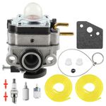 MOTOALL 753-06220 Carburetor for Troy Bilt TB146EC TB525EC TB575EC TB590EC String Trimmer MP429 BC509 Yard Machines Y4700EC Y4800EC 753-06220A with Air Filter Fuel Line