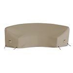 Covers & All Outdoor Curved Couch Sofa Cover with Air Pockets and Drawstrings, 12 Oz Waterproof Weather Resistant Patio Furniture Sectional Sofa Cover (120" L x 36" W x 38" H x 82" FL Inches, Beige)