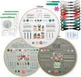 TOVIXY Embroidery Kit for Beginners and Adults - Anchor Stitch and Cross Stitch Embroidery Kit - DIY Art and Craft Kit with Embroidery Cloth, Hoops, and Materials - Perfect Stitching and Fabric kit.