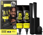 The Beard Club Permanent Hair and Beard Dye for Men – Professional Quality Mustache Dye, Hair Color for Men, Covers Grays, All in One Reusable 5 Minute Color Kit – Jet Black