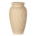 Briful 25.7cm Tall Handmade Wooden Flower Vase, 10" Large Wood Vase for Flowers Natural Ash Wood Tall Vase for Flower Arrangement Home Decoration