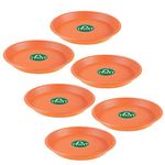 TrustBasket UV Treated Round Bottom Tray(Plate/Saucer) Suitable for 8 inch Round Plastic Pot-Terracotta Color-Set of 6 | Heavy Duty Highly Durable Plant saucer Gamla for Indoor Home Decor & Outdoor Balcony Garden