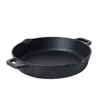 Meyer Pre Seasoned Cast Iron Skillet | Fry Pan | Iron Pan | Cast Iron Cookware| Cast Iron Frying Pan with 2 Side Handles | Gas and Induction Compatible, 26cm/ 2 litres, Black