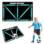 90x60cm Football Training Mat, Football Mastery Mat Non Slip Dribble Ball Control Training Carpet Sports Soccer Sports Mat Improve Football Skills for Kids Adults Toy gift (Ball not included)