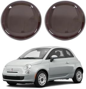 Front Grille Rear Tailgate Emblem Cover Compatible with Fiat 500 2007-2015, Smoked Front & Rear Emblem Badge Logo Cover Trim Sticker Decal Protector Accessories, ABS (Grey)