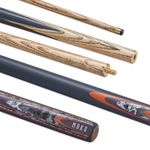 POWERGLIDE One 2-Piece Snooker Carom Cue Stick | Mako | Ash Shaft with Decal Hardwood Butt | Brass Joint | Full Size 57" | 10 mm Tip