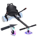 WEELMOTION Hoverboard Go Kart Attachment with Shining Wheel Adjustable Hoverboard Seat Attachment Hoverboard Kart Attachment for Most 6.5" 8" 10" Two Wheel Self Balancing Scooter