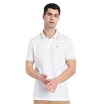 ONE SKY Men Polo T-Shirt - Cotton Rich - Half Sleeves Regular Fit Polo Striped Collor Pattern Casual Gym Formal Festival Collage Wear for Men White