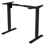 FLEXISPOT Electric Standing Desk Height Adjustable Standing Desk Sit Stand Desk with Heavy Duty Steel and Up&down Button (EG1|Black Frame)