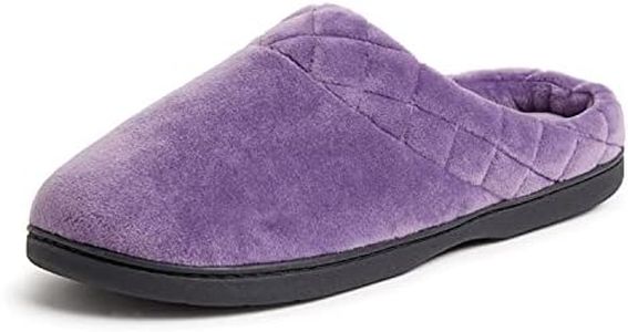 Dearfoams Women's Memory Foam Indoor Outdoor Darcy Velour Clog House Slipper with Wide Widths, Smokey Purple 2, 7-8