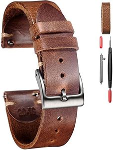 Men's Watch Bands, Horween Leather Watch Strap, 22mm Quick Release Vintage Watch Replacement Straps