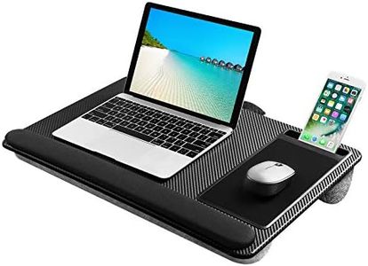 Plateau d'ordinateur Portable pour Lit avec Coussin, Tapis de Souris et Repose-Poignet intégré pour Ordinateur Portable jusqu'à 17" avec Support