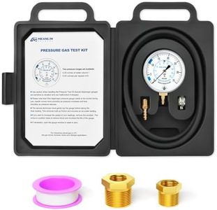 MEANLIN MEASURE 0-35” WC Manifold Gas Pressure Test Kit, Pressure Gauge Kit for Natural Gas or LP Gas with 40" Feet Hose, 1/8” NPT Fitting with Barbed Connection and Hex Bushing