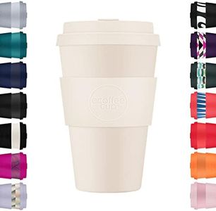 14oz 400ml Ecoffee Cup Reutilizable Eco-Friendly 100% Plant Based Coffee Cup with Silicone Lid & Sleeve - Melamine Free Travel Mug, Waicara