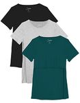 Sosolism Womens Nursing top Breastfeeding Tops, Maternity Nursing Tee Shirt, Maternity Summer Clothes Short Sleeve Pregnancy Blouse Slim Fit, Comfy Double Layer Breastfeeding Not See Through(3- Pack)