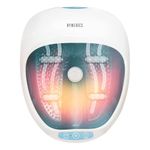 HoMedics Luxury Foot Spa Massager, Heat and Keep Warm Function, Soothing Vibration Massage Rollers, 4 Bubble Strips for Hydro Massage, 2 Pedicure Pumice Stones - Suitable up to UK Size 12/EU 47 Feet