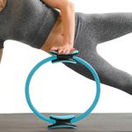 Strauss Pilates Ring/Yoga Circle/Exercise Ring for Stretching, and Relaxation|Exercise Equipment for Home Gym Workout |Lightweight and Portable Yoga Ring |Improves Flexibility and Core Strength,(Blue)