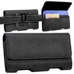 Mopaclle Nylon Cell Phone Holster Pouch for iPhone 13 Mini,12 Mini, SE 2022, iPhone 8 7 6, 6s, Galaxy S7 S6 Belt Holster Case with Belt Clip Carrying Pouch Cover for Men（Fits w/Phone Thin Case