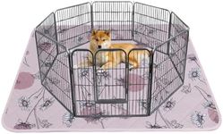 IEUUMLER Washable Pee Pads for Dogs Extra Large 71" x 71", 1 Pack Non-Slip & Waterproof Whelping Pad, Reusable Puppy Potty Training Pad with Fast Absorbent for Playpen EU007 (Pink Daisy, 71"X71"-1pcs)