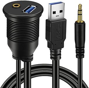 BATIGE USB 3.0 & 3.5mm Car Mount Flush Cable, 3ft