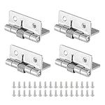 Luomorgo 4 Pcs Spring Loaded Hinges for Cabinets, 1.5 Inch Length Stainless Steel Spring Hinges Self Closing