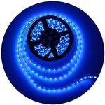 ALITOVE 16.4ft 5050 Blue LED Flexible Strip Ribbon Light Black PCB DC 12V 5M 300 LEDs Waterproof IP65 for Home Garden Commercial Area Lighting