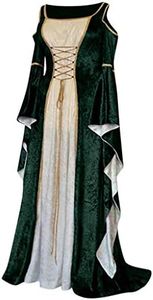 Solid Color Square Neck Outfits for Women Cinched Waist Regency Long Sleeve Winter A-line Dresses Cold Shoulder Patchwork Floor Length Prom Fit and Flared Costumes Vestidos