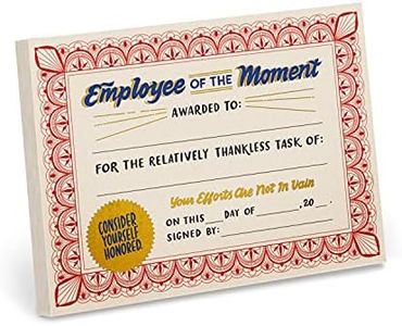 Em & Friends Employee of the Moment - Coworker Appreciation Gift & Award Paper Certificate Note Pad, 5.15 x 7-inches
