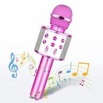 Microphone for Kids, Exssary Gifts for 3-12 Year Old Girls Boys Wireless Microphone for Karaoke Toys for Kids Mic Karaoke Bluetooth 3-12 Year Old Girl Toys Portable Microphone