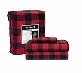 100% Cotton Flannel Sheets Set - Flannel Sheets Twin XL, 3-Piece Bed Sheets - Lightweight Bedding, Brushed for Extra Softness, Warm, Breathable, 16" Deep Pocket - Buffalo Check Red