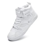 FZUU Men's Fashion High Top Sneakers Sports Casual Shoes (White, Adult, Men, 8, Numeric, US Footwear Size System, Medium)