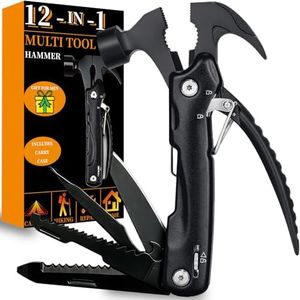 Fathers Day Dad Gift for Him - Unique Multitool Hammer Birthday Gifts for Men Teens Boys, 12 in 1 Tools Gadget for Camping Repairs Hiking, Christmas Stocking Stuffers Valentines White Elephant Gift