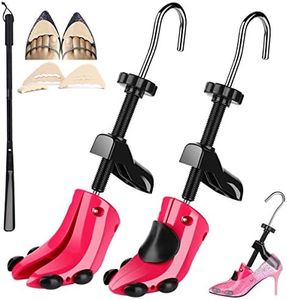JJDPARTS High Heel Shoe Stretcher Women, 4-way Adjustable Shoe Widener Expander, Shoe Tree Extender for Women Wide Feet with Shoe Horn (For Women Shoes UK Size 2.5-8, High Heel)