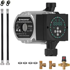 PROZRTED Extremely Quiet Instant Hot Water Circulating Pump with Built-in Digital Timer and adjustable Thermostat Control Valve