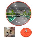 Wide Angle Mirror 130 Degrees with Clean Mirror Image and 2m Viewing Distance Security Traffic Road Mirror Convex 60cm - Weatherproof Traffic Mirrors for Driveway/Road Safety/Garage/Parking, etc