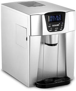 Maxkon Portable Ice Maker Countertop - 12kg in 24 hrs, Cube Ready in 6-12 Mins, 3L Machine With Scoop, 2 Sizes of Bullet Ice, Water Dispenser for Home Commercial Fast Freezer