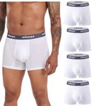 wirarpa Men's Underwear Soft Micro Modal Boxer Briefs Microfiber Trunks Breathable Short Leg Boxers White Medium 4 Pack