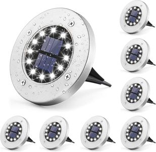 GIGALUMI Solar Ground Lights 12LEDs 8PACK In-Ground Lights Solar Powered Pathway Lights Outdoor Decking Landscape Lamp for Lawn Yard Pool Patio