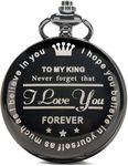 DSR" to My-King-Pocket-Watch-Gifts for Boyfriend Best Gifts for Him Gifts from Girlfriend,Valentine's Day Gifts for Men,Engraved Pocket Watch with Box for Men