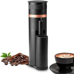 Mongdio Single Dose Coffee Grinder, Electric Coffee Grinder, Espresso Grinder, Aluminum Coffee Bean Grinder with 60 Adjustable Settings, Black