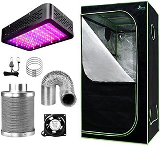 Greenfingers Grow Tent Ventilation Kit 80 x 80 x 160cm 4" Hydroponics Duct Fan Carbon Filter Fans Growing System Indoor Greenhouse Hydroponic Complete Package,with 1000W LED Full Spectrum Lamp