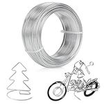 Belle Vous 6 Gauge 1.5mm Silver Aluminium Craft Wire (60m/197ft) - Flexible & Bendy Sculpture Craft Roll - Metal for DIY Sculptures, Skeleton Modelling, Jewellery, Beading, Wreath & Bonsai Trees